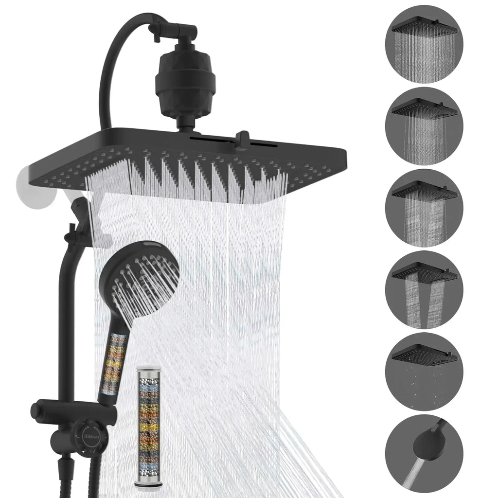 13-Inch High-Pressure Rainfall Shower Head Combo – 10-Mode Handheld Sprayer & Adjustable Extension Arm