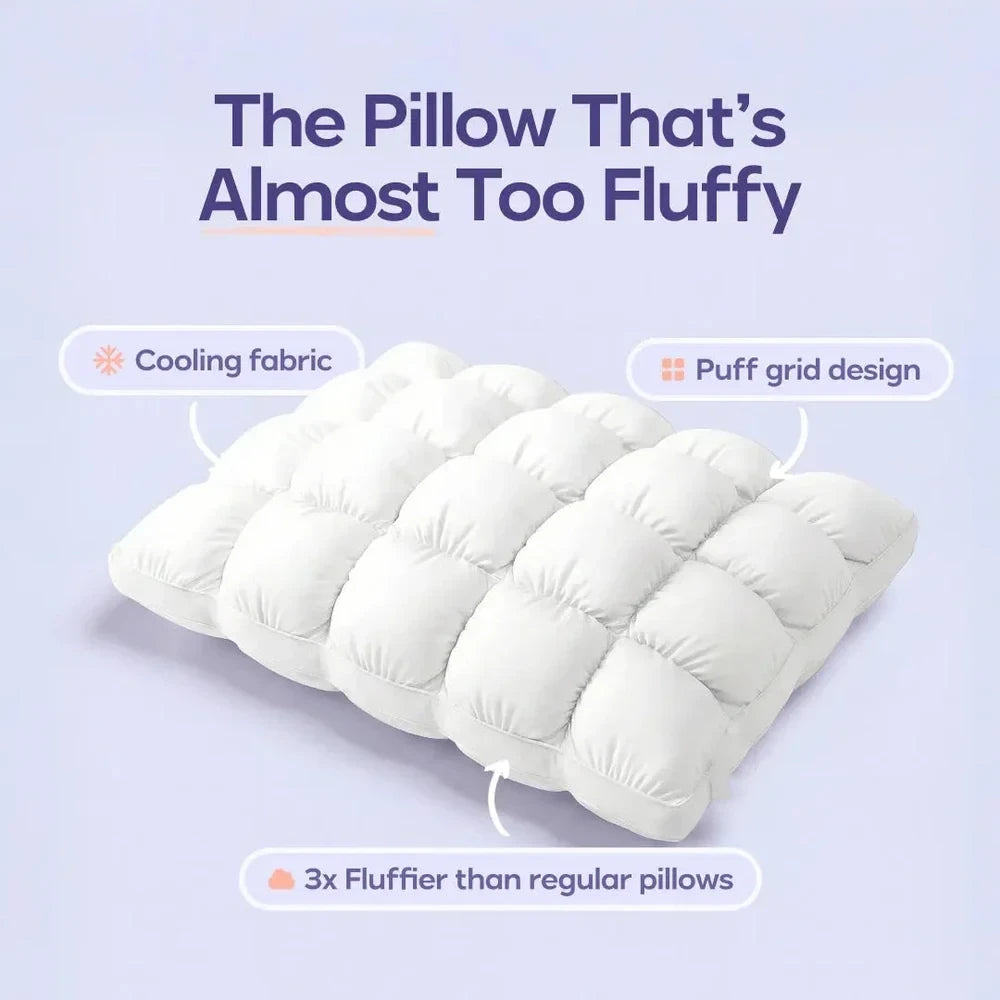 Cooling Puff Grid Pillow