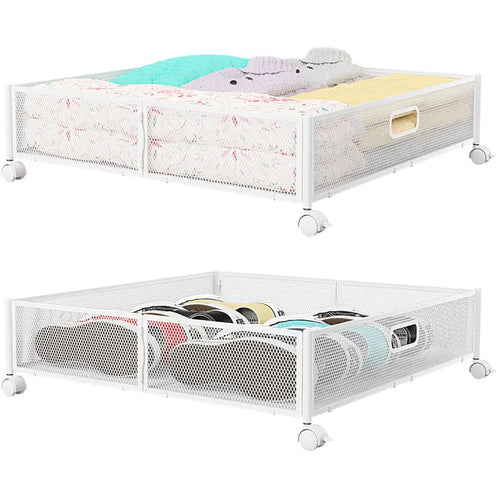 2-piece under-bed storage box with swivel wheels – foldable storage container