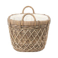 Brown Rattan Oval Handled Laundry Basket