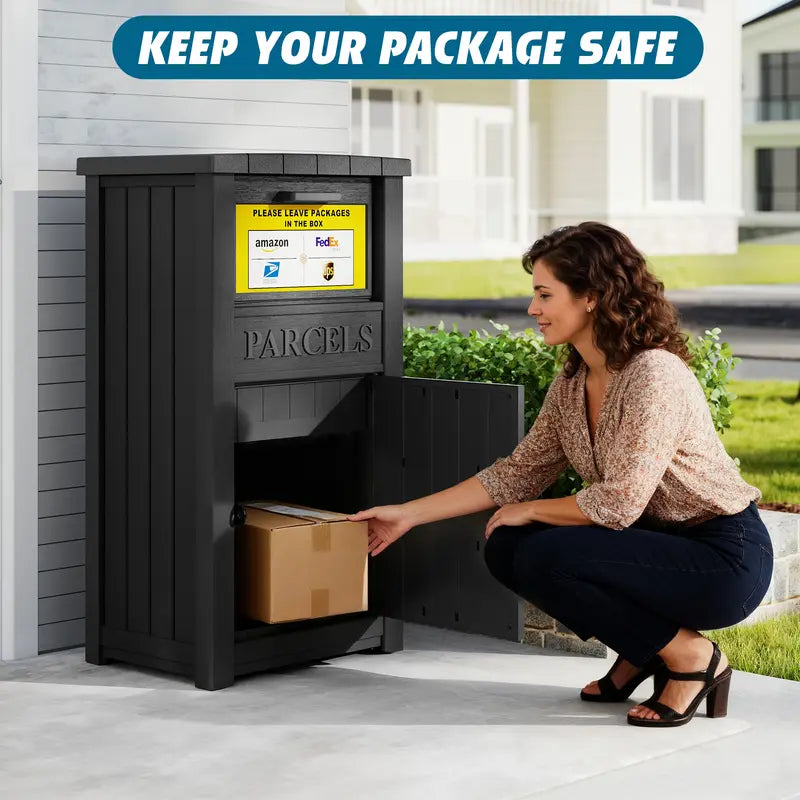 Outdoor parcel delivery box with lock, theft-proof and waterproof