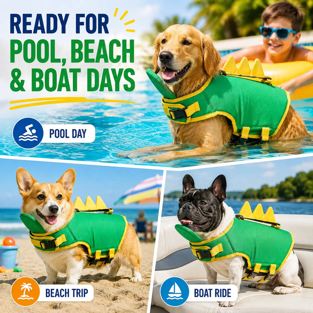 💦Premium Dog Life Vest for Swimming & Boating