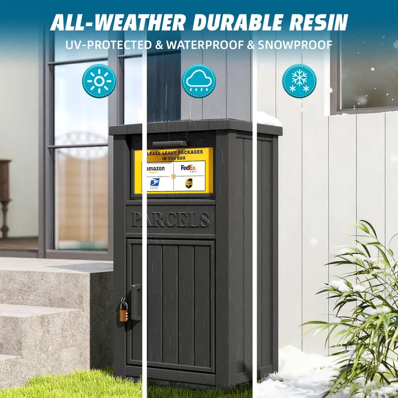 Outdoor parcel delivery box with lock, theft-proof and waterproof