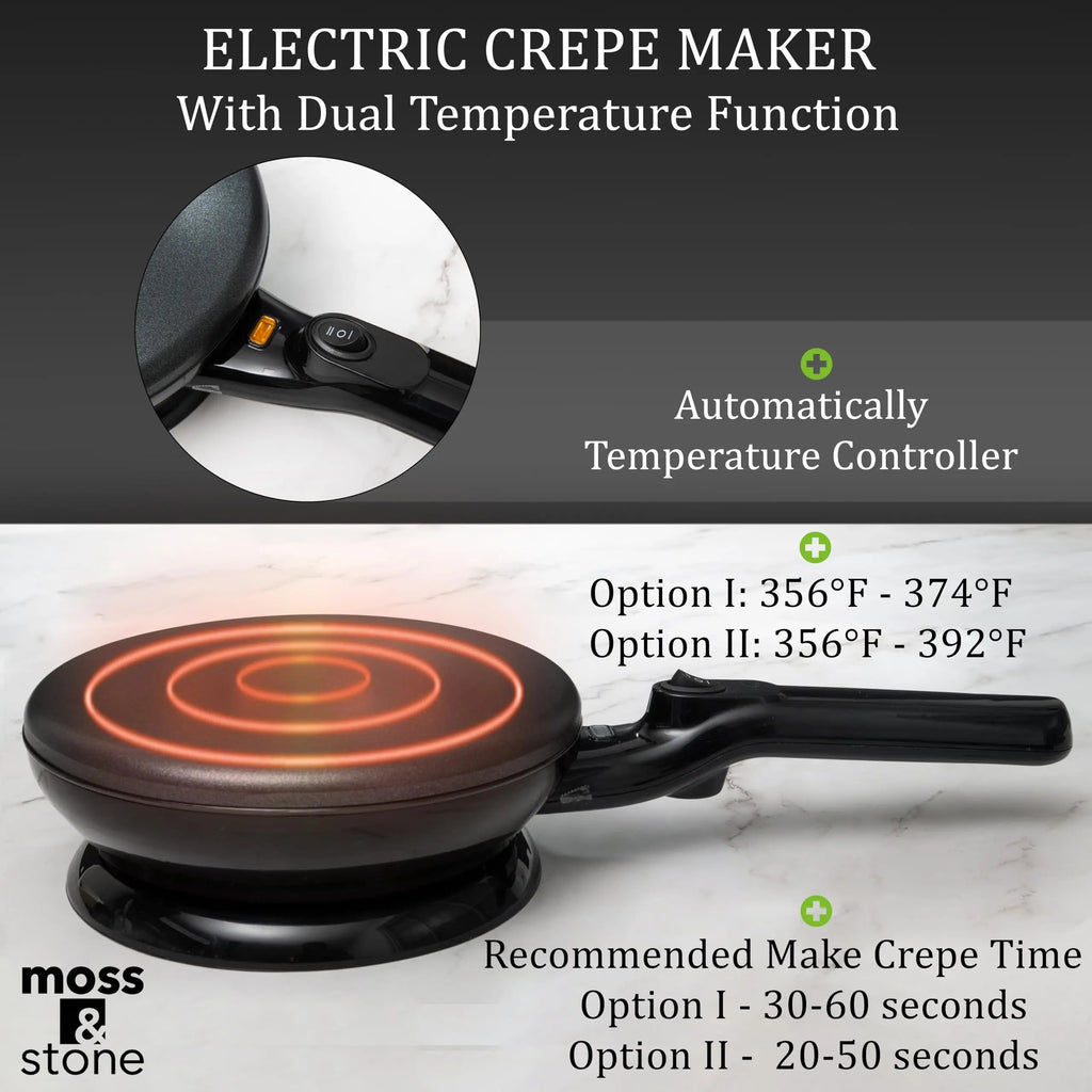 Cordless Electric Crepe Maker, 8-Inch Portable Nonstick Crepe Pan