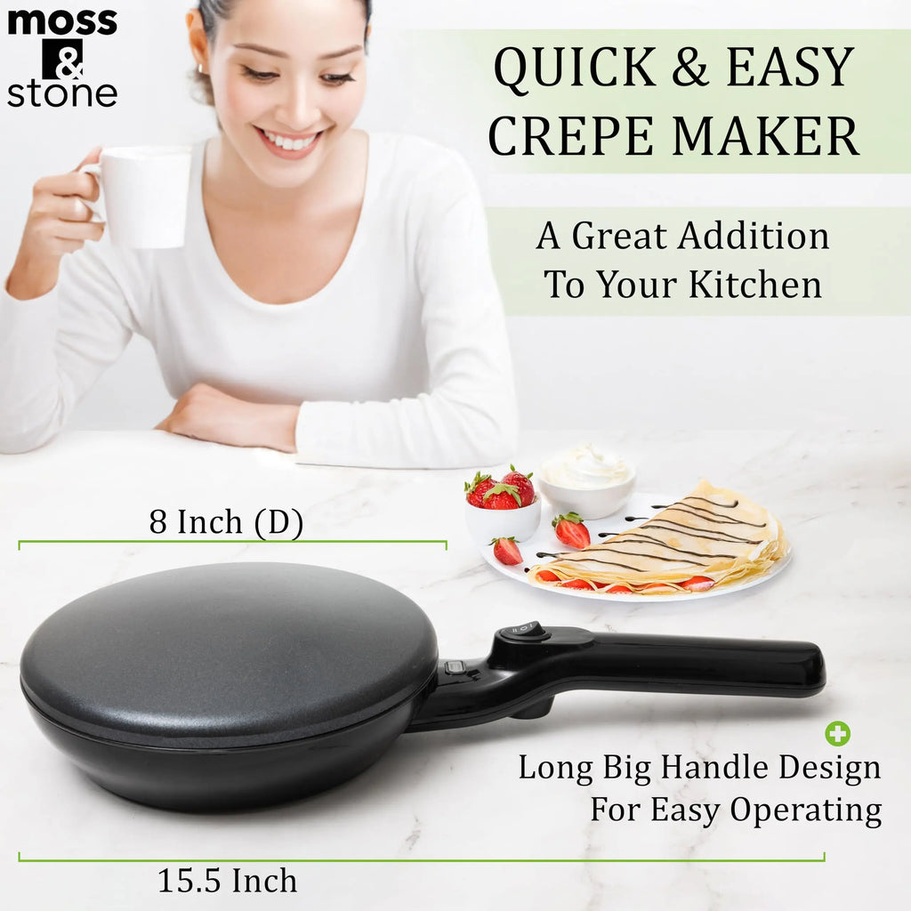Cordless Electric Crepe Maker, 8-Inch Portable Nonstick Crepe Pan