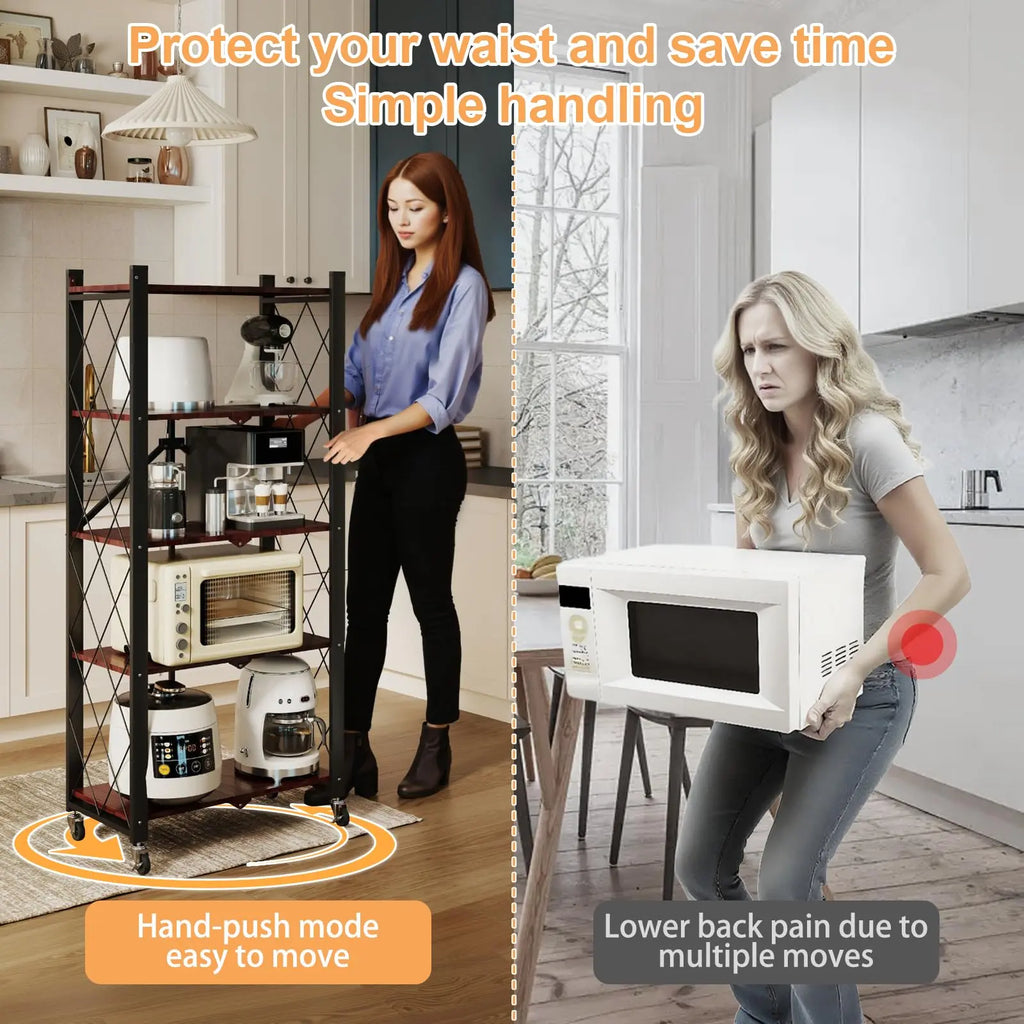 Portable Foldable Metal Steel Storage Rack, No Assembly Required