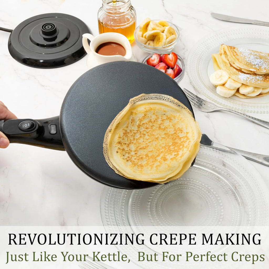 Cordless Electric Crepe Maker, 8-Inch Portable Nonstick Crepe Pan