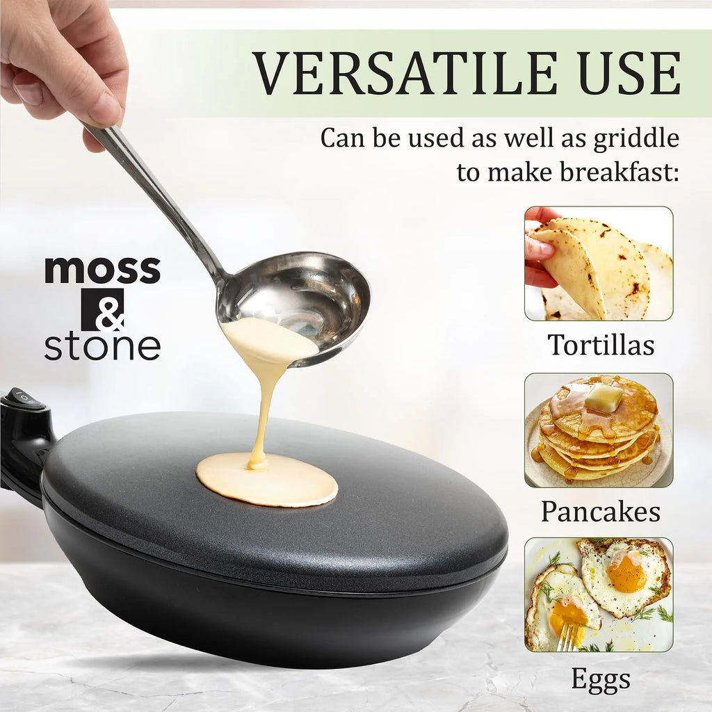 Cordless Electric Crepe Maker, 8-Inch Portable Nonstick Crepe Pan