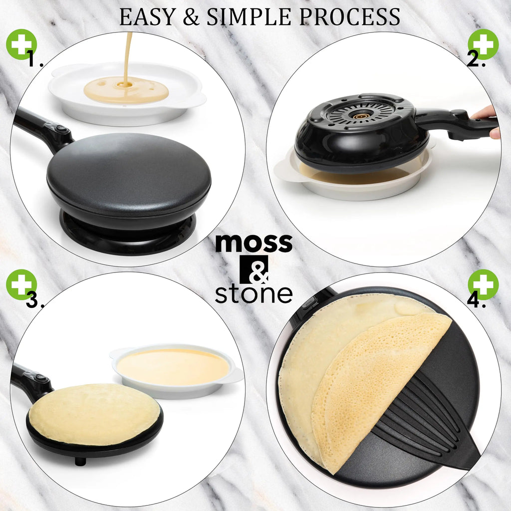 Cordless Electric Crepe Maker, 8-Inch Portable Nonstick Crepe Pan