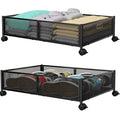 2-piece under-bed storage box with swivel wheels – foldable storage container