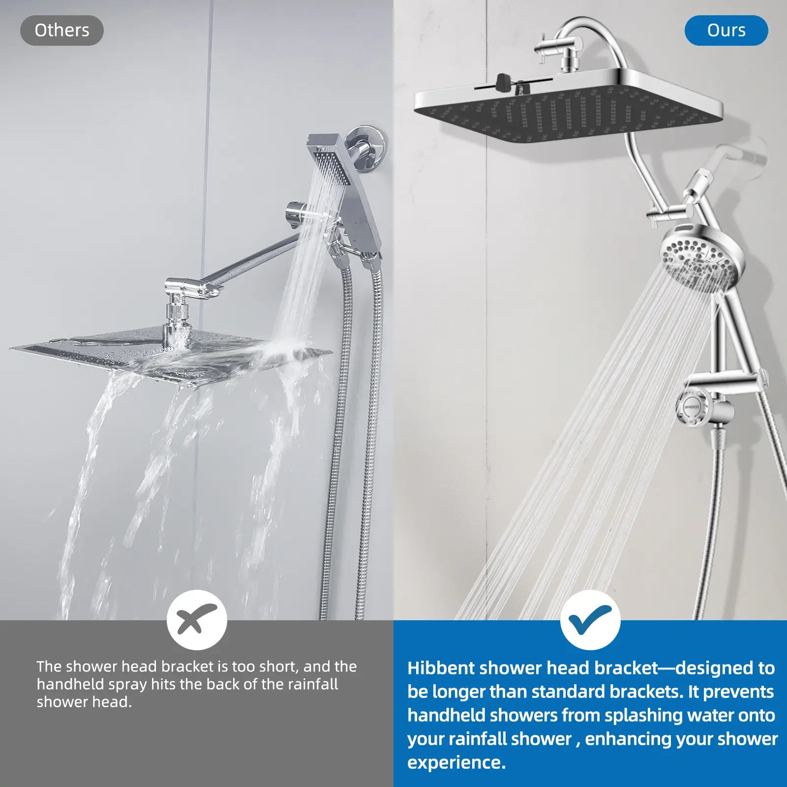 13-Inch High-Pressure Rainfall Shower Head Combo – 10-Mode Handheld Sprayer & Adjustable Extension Arm