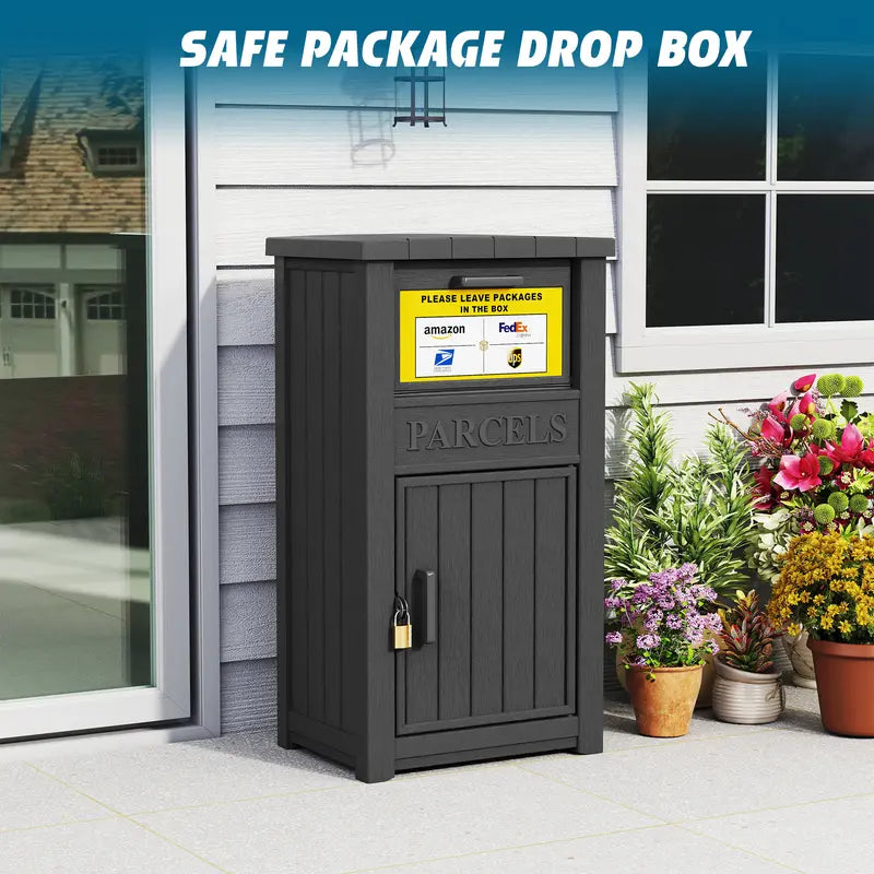 Outdoor parcel delivery box with lock, theft-proof and waterproof