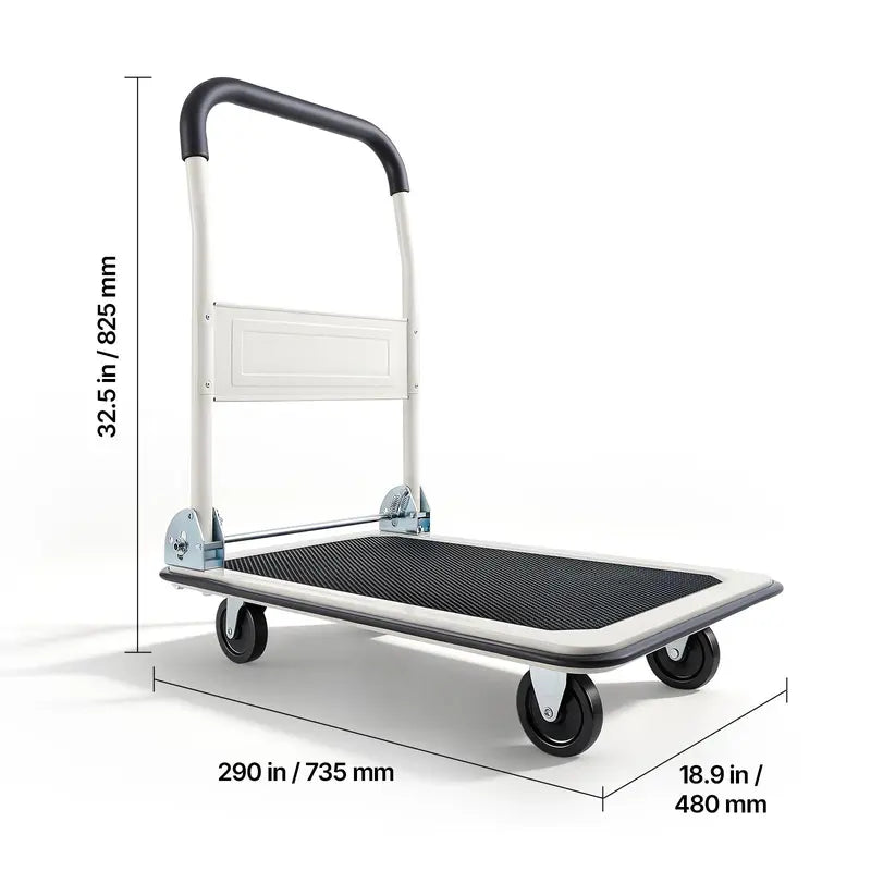 Steel folding cart with a load capacity of up to 330 pounds