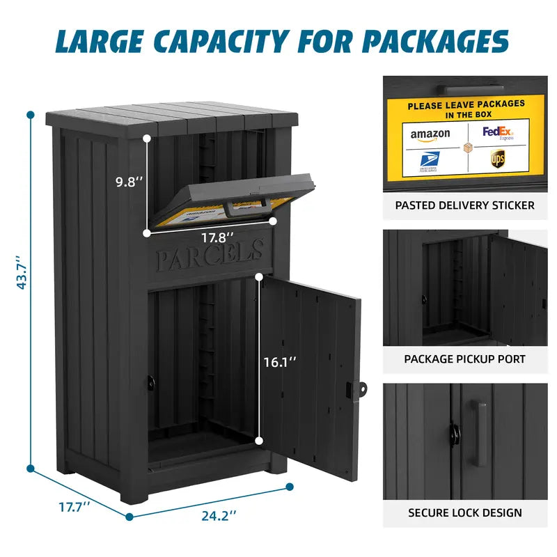 Outdoor parcel delivery box with lock, theft-proof and waterproof