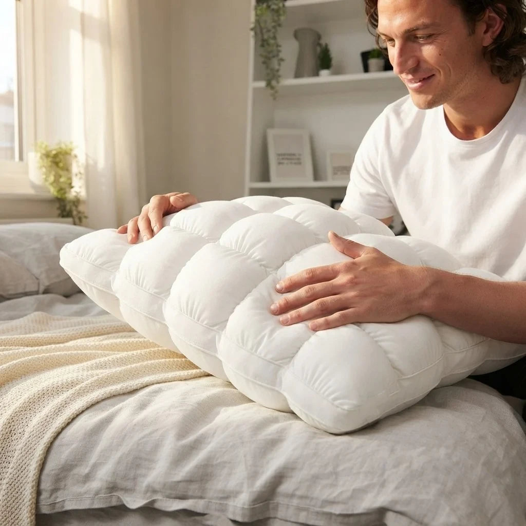 Cooling Puff Grid Pillow